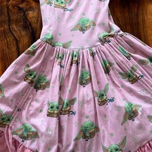 Placard original baby yoda the child bustle dress size 4 girls adjustable length